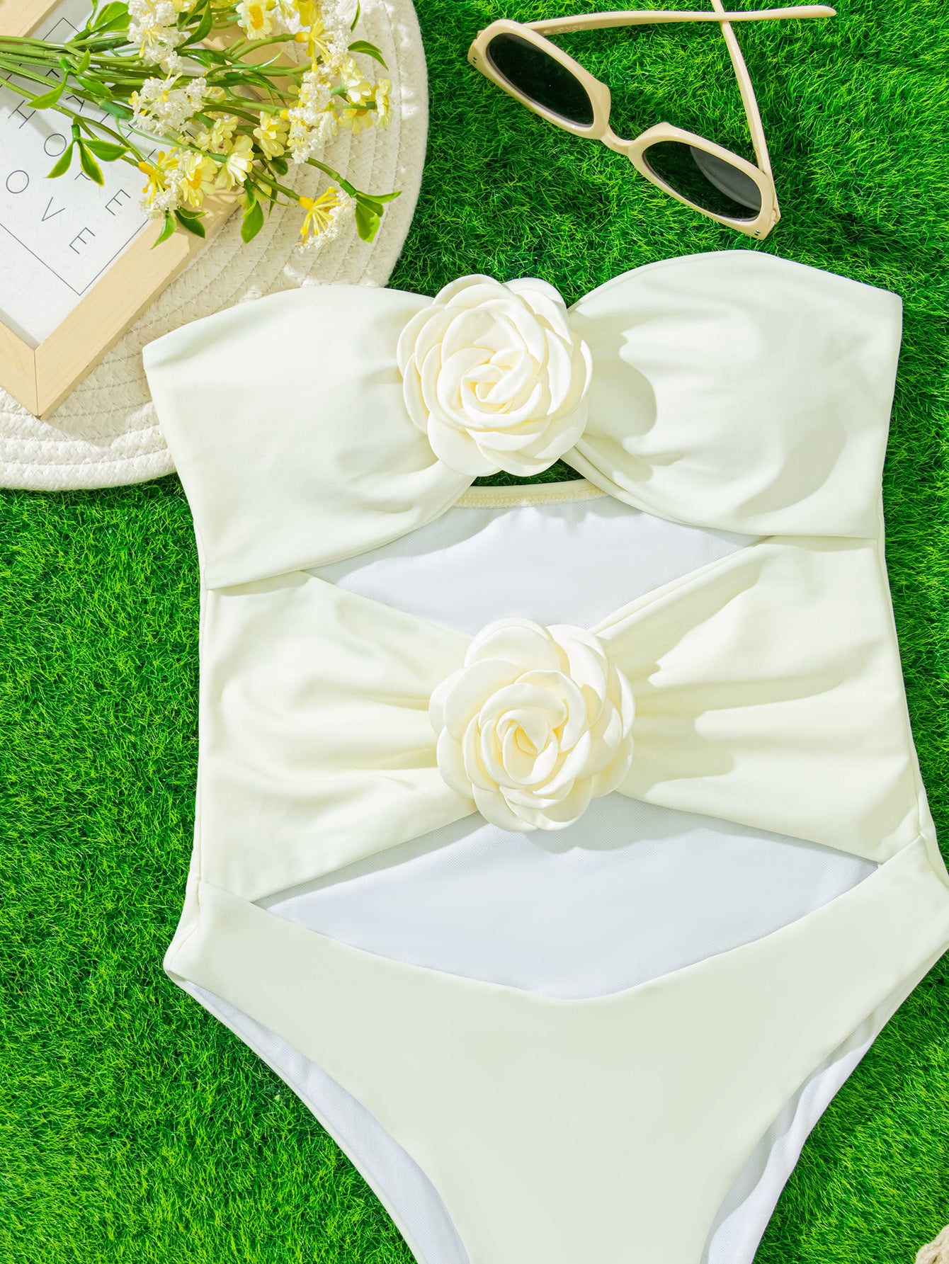 Flower Women's One-piece Swimming Suit - Peek A Boo Undies