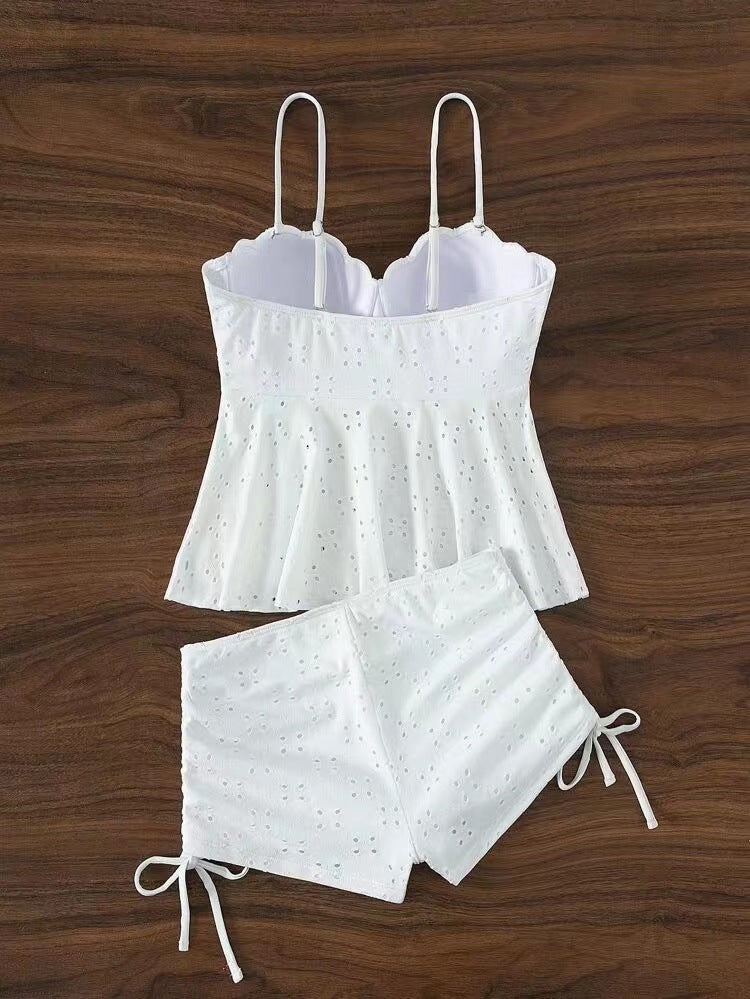 Mayo Hollow Shell Sert Çanta Düz Renk Kadın Bikini
