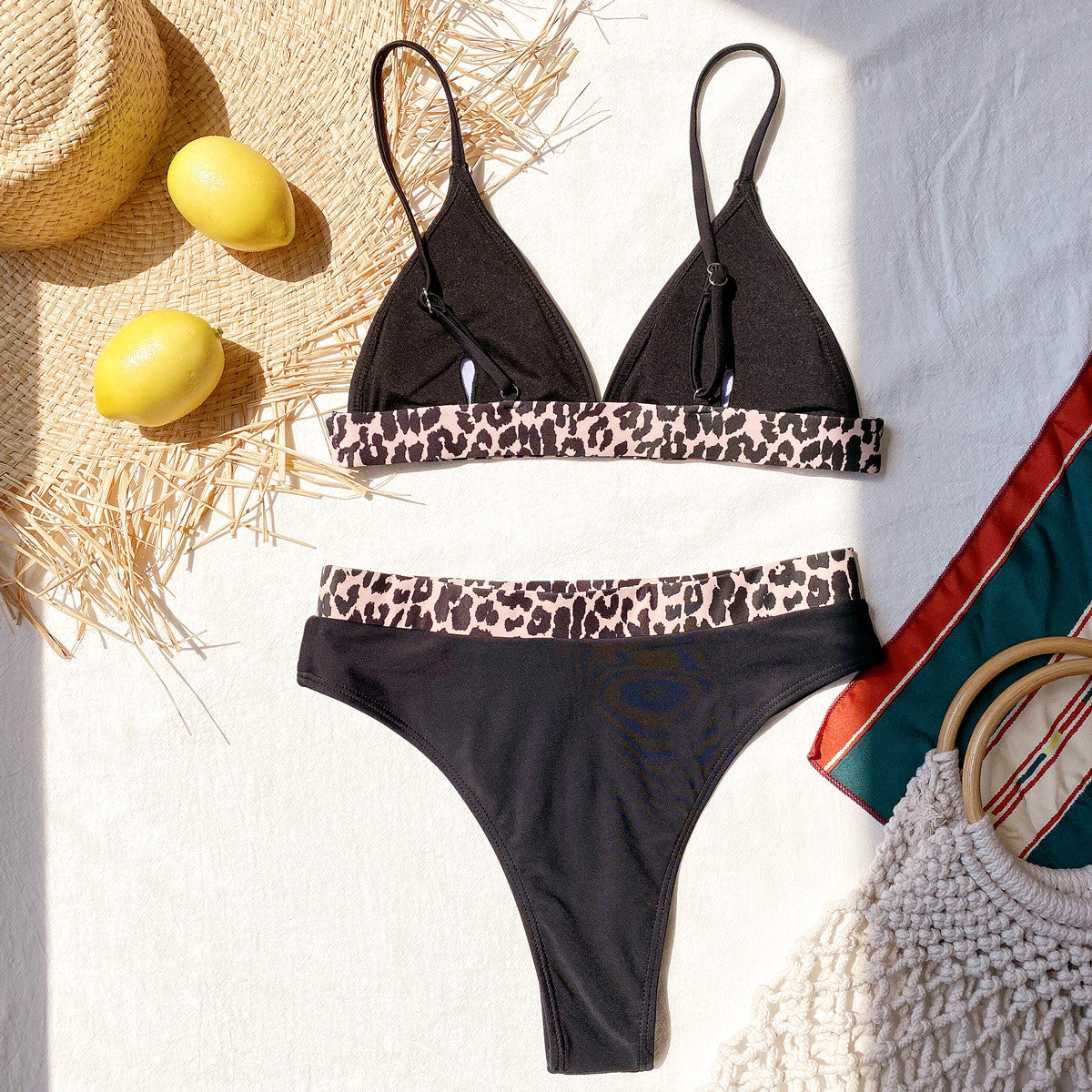 Vacation Leopard Split Joint See-through Swimwears main image 1