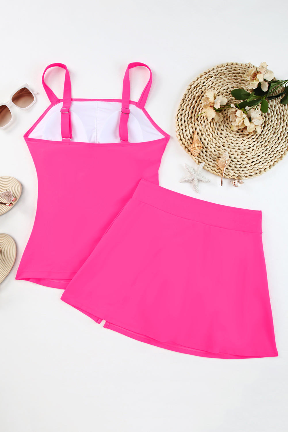 Square Neck Top and Skirt Swim Set - Peek A Boo Undies