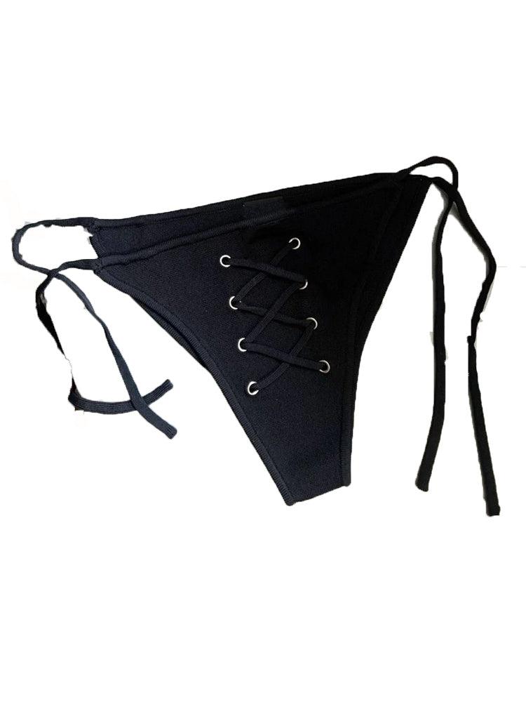 Women's Gothic Goth Punk Skull Bikini Set - Peek A Boo Undies