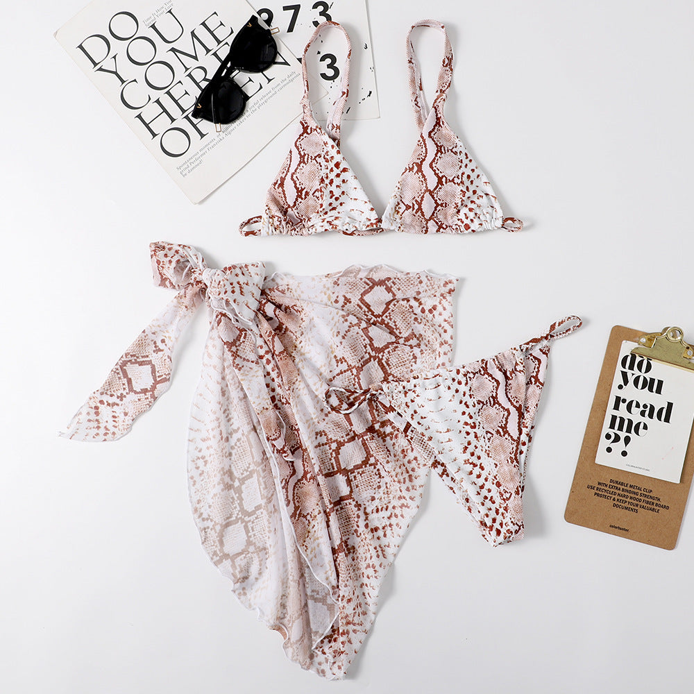 Sling Sexy Leopard Print Ladies Mesh Three Piece Suit - Peek A Boo Undies