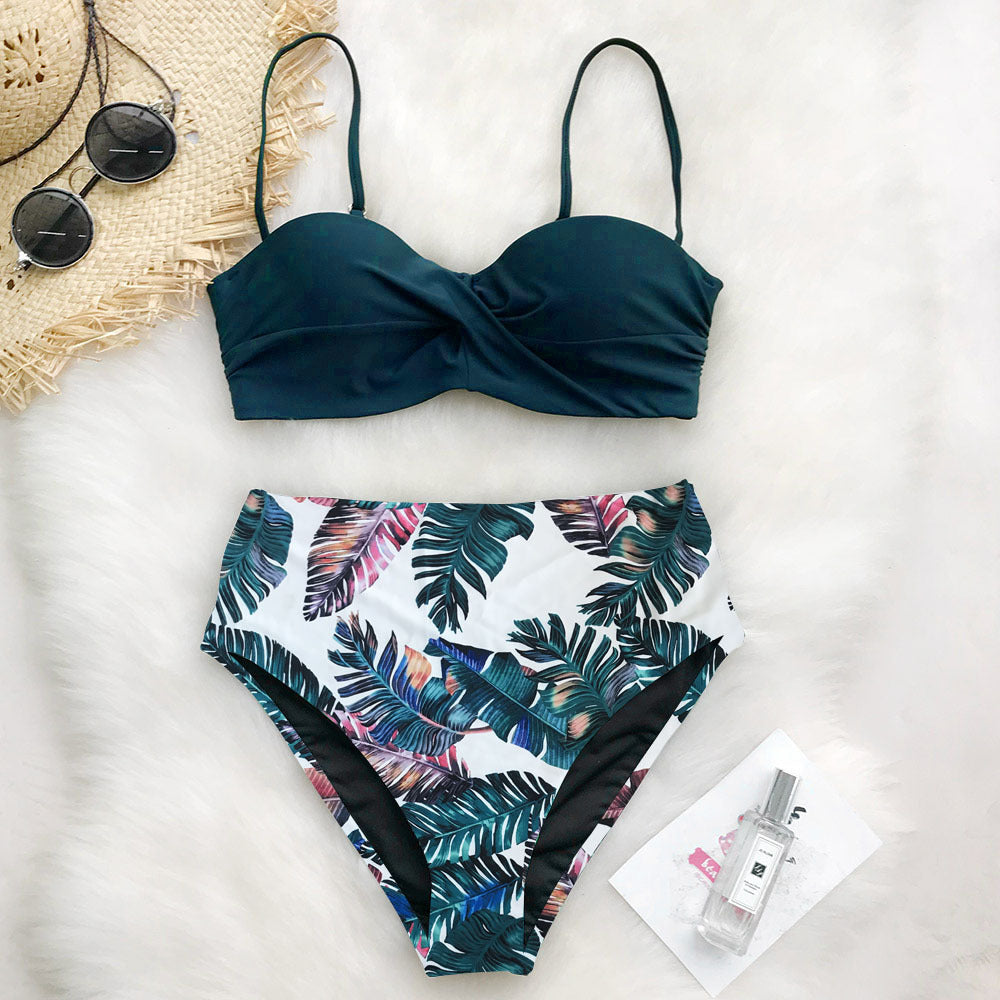 Floral Style Bikini Print Swimsuit - Peek A Boo Undies