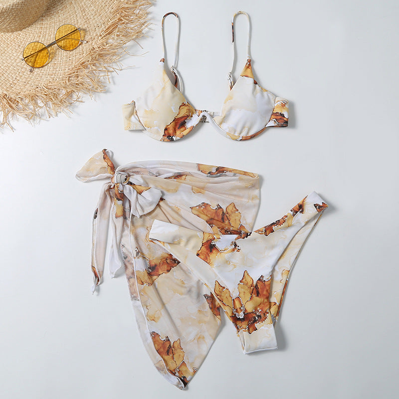 Sexy Leopard Print Split Swimsuit Women s Three piece Set - Peek A Boo Undies