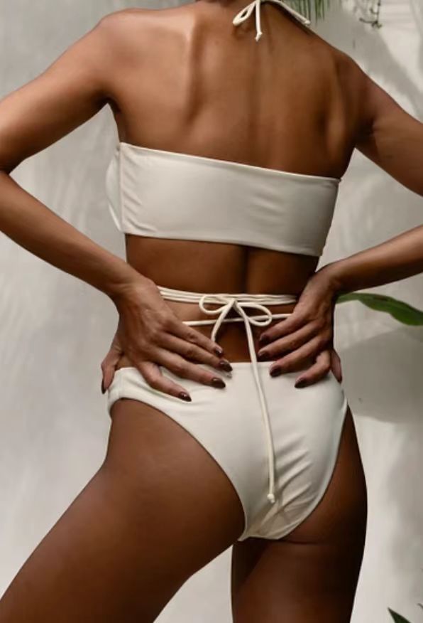 Women's Split Lace-up Bikini Swimsuit - Peek A Boo Undies