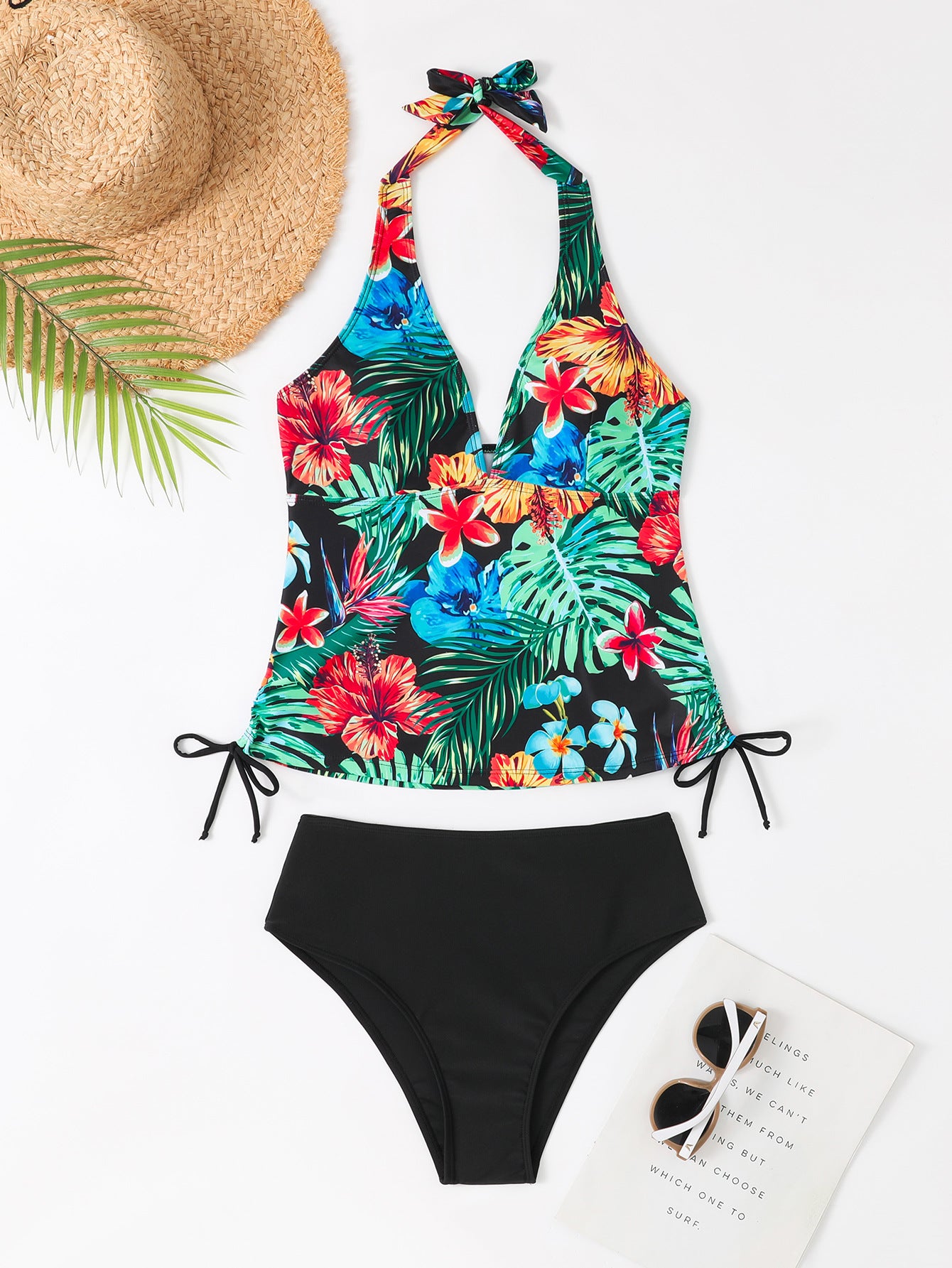 Bikini Split Yüksek Bel Bandaj Mayo