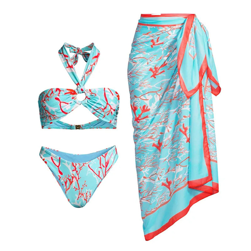 Women's Slim Split Floral Bikini Suit - Peek A Boo Undies