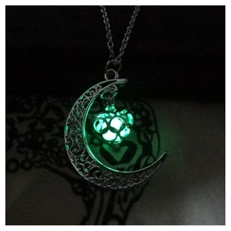 Glowing Pendant Necklaces Silver Plated Chain Necklaces - Peek A Boo Undies