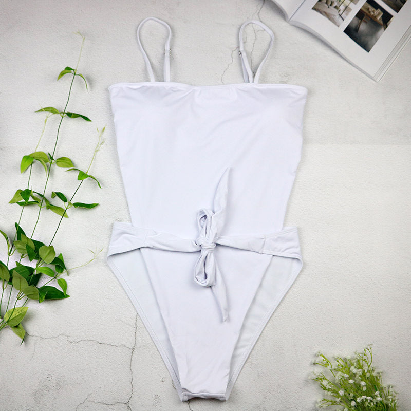 Pure Color Sexy European And American Bikini Beach Vacation Swimsuit - Peek A Boo Undies