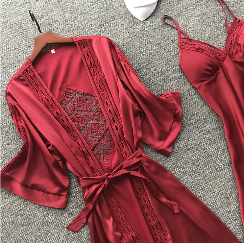 Two-piece spring and autumn nightgown - Peek A Boo Undies
