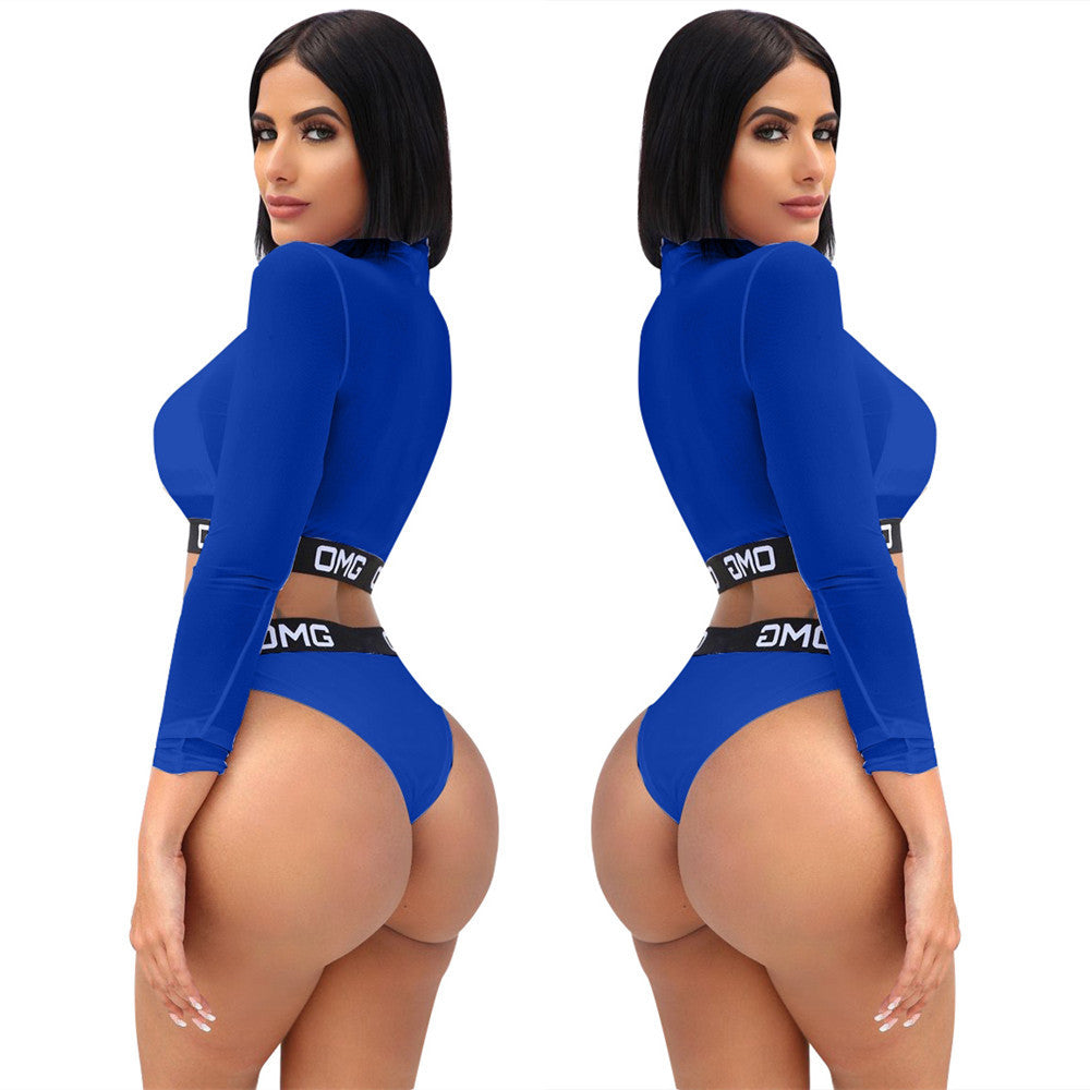 Sexy Bikini Mesh Three-piece Set - Peek A Boo Undies