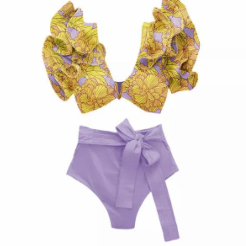 Women's Retro Printed One-piece Swimsuit - Peek A Boo Undies