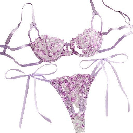 Snowflake Embroidery See-through Lingerie - Peek A Boo Undies
