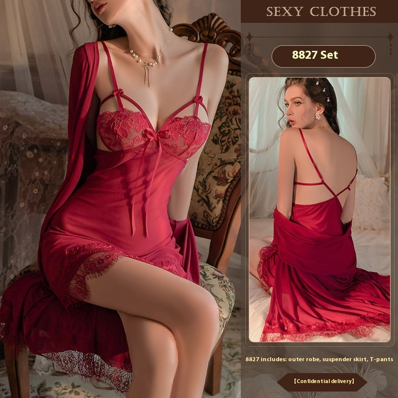 Lingerie Night Skirt Suit - Peek A Boo Undies
