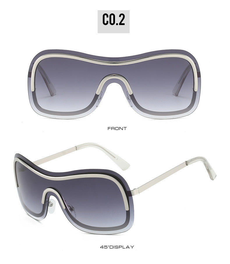 Women's Fashionable Metal Street Shot Sunglasses - Peek A Boo Undies