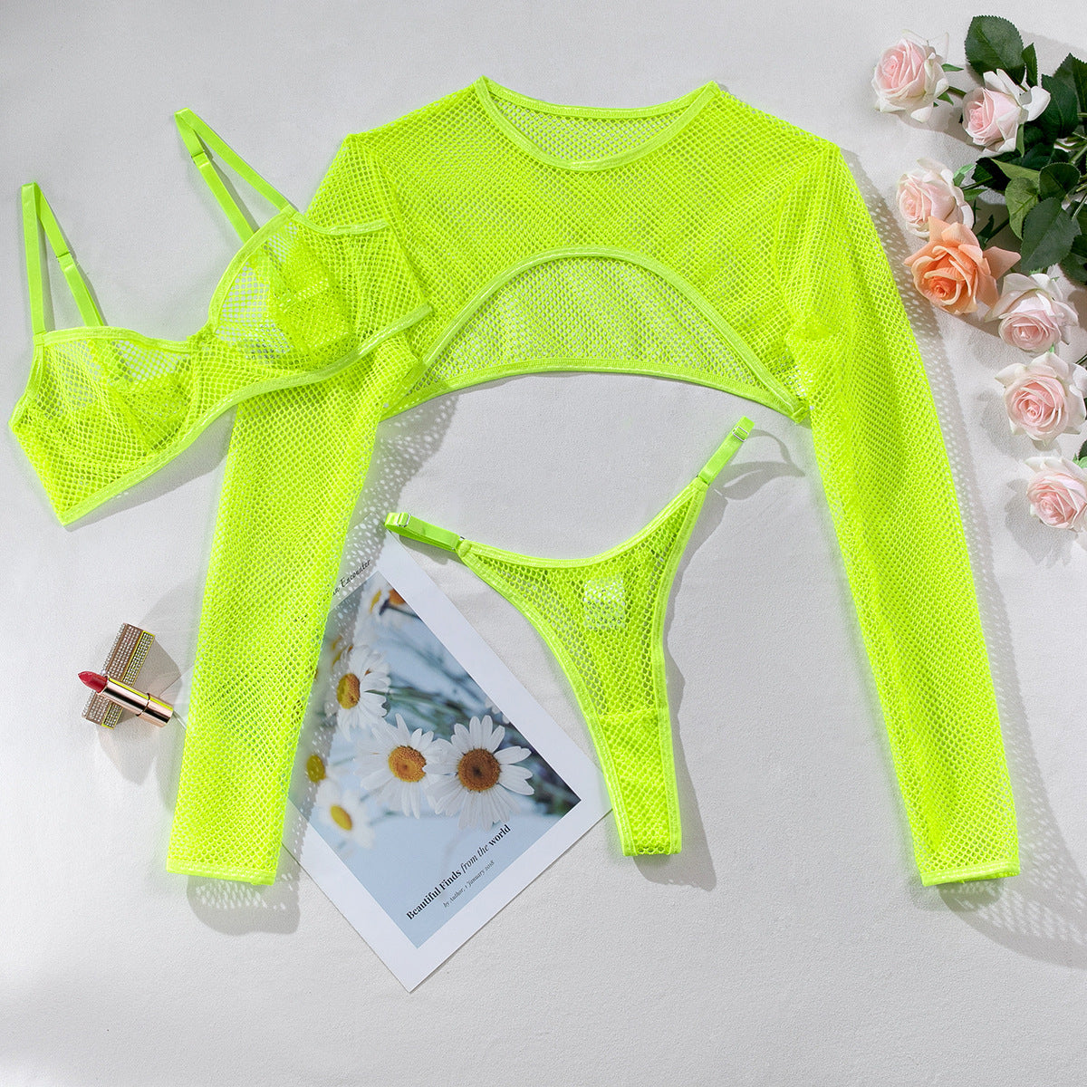 Long Sleeve Blouse Mesh Lingerie - Peek A Boo Undies