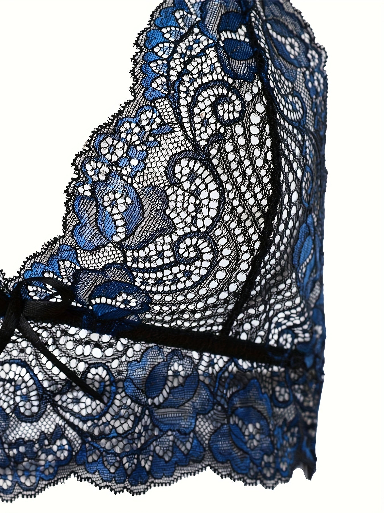 Çiçekli Dantel Süslemeli İç Çamaşırı Takımı, Baştan Çıkarıcı Toparlayıcı Sütyen + Yarı Şeffaf Dantel Külot