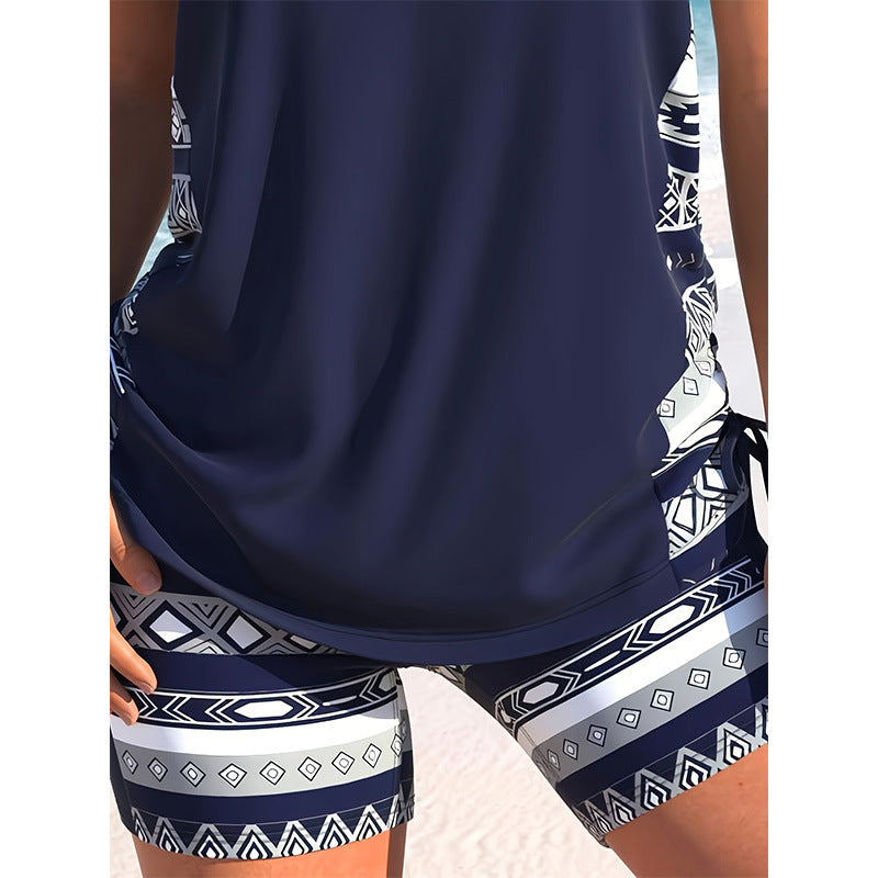 Conservative Split Swimsuit - Peek A Boo Undies