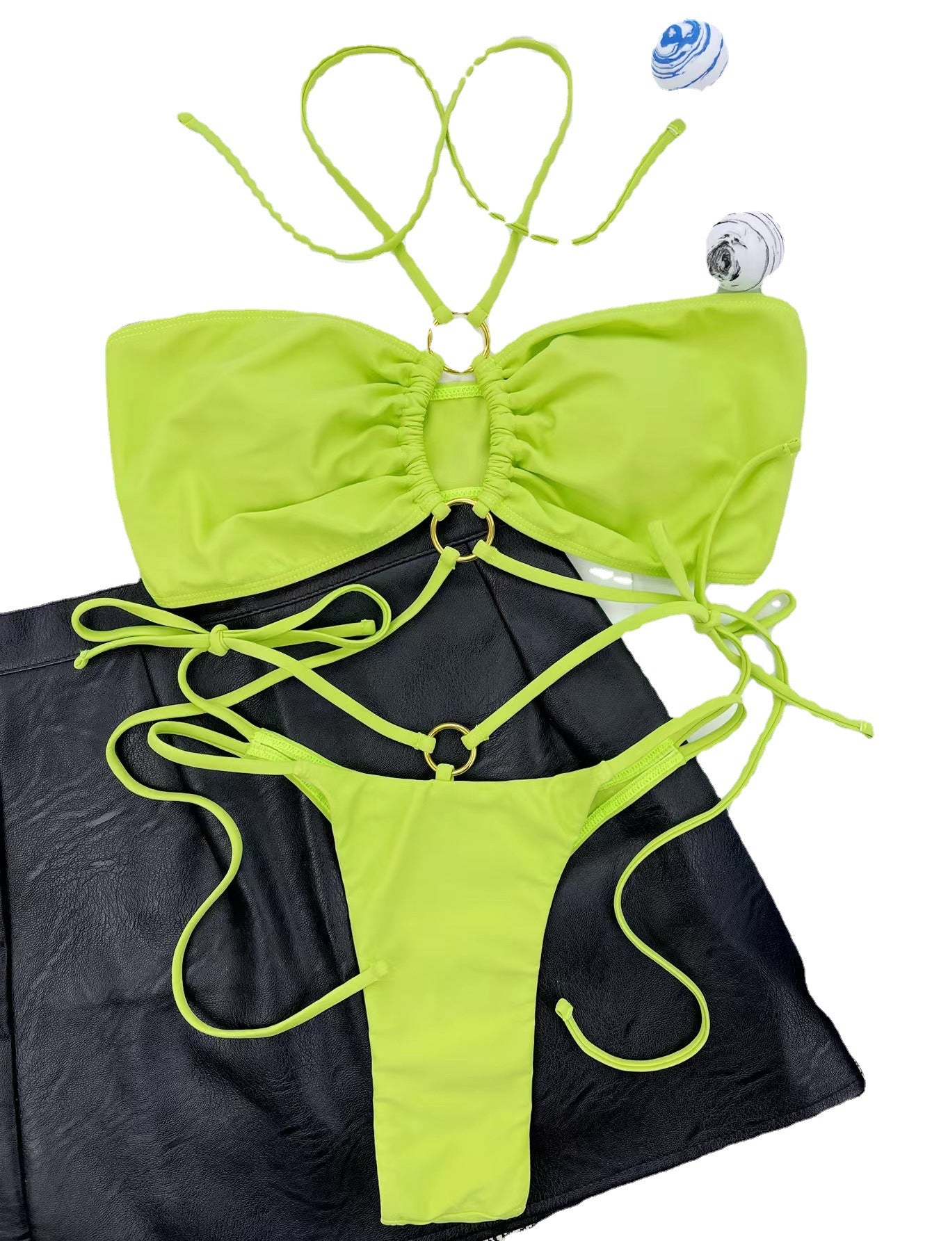 Lace-up Triangle Swimsuit - Peek A Boo Undies