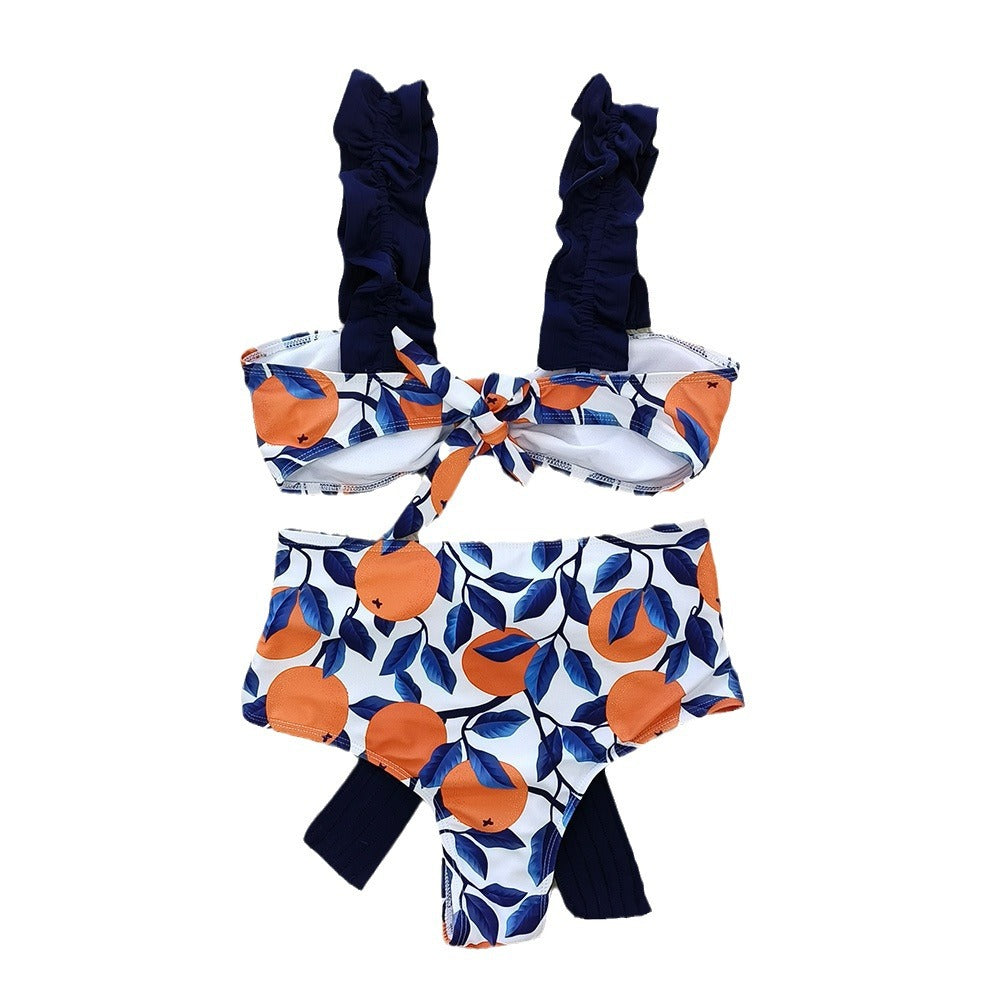 Women's Printed High Waist Bikini Swimsuit - Peek A Boo Undies