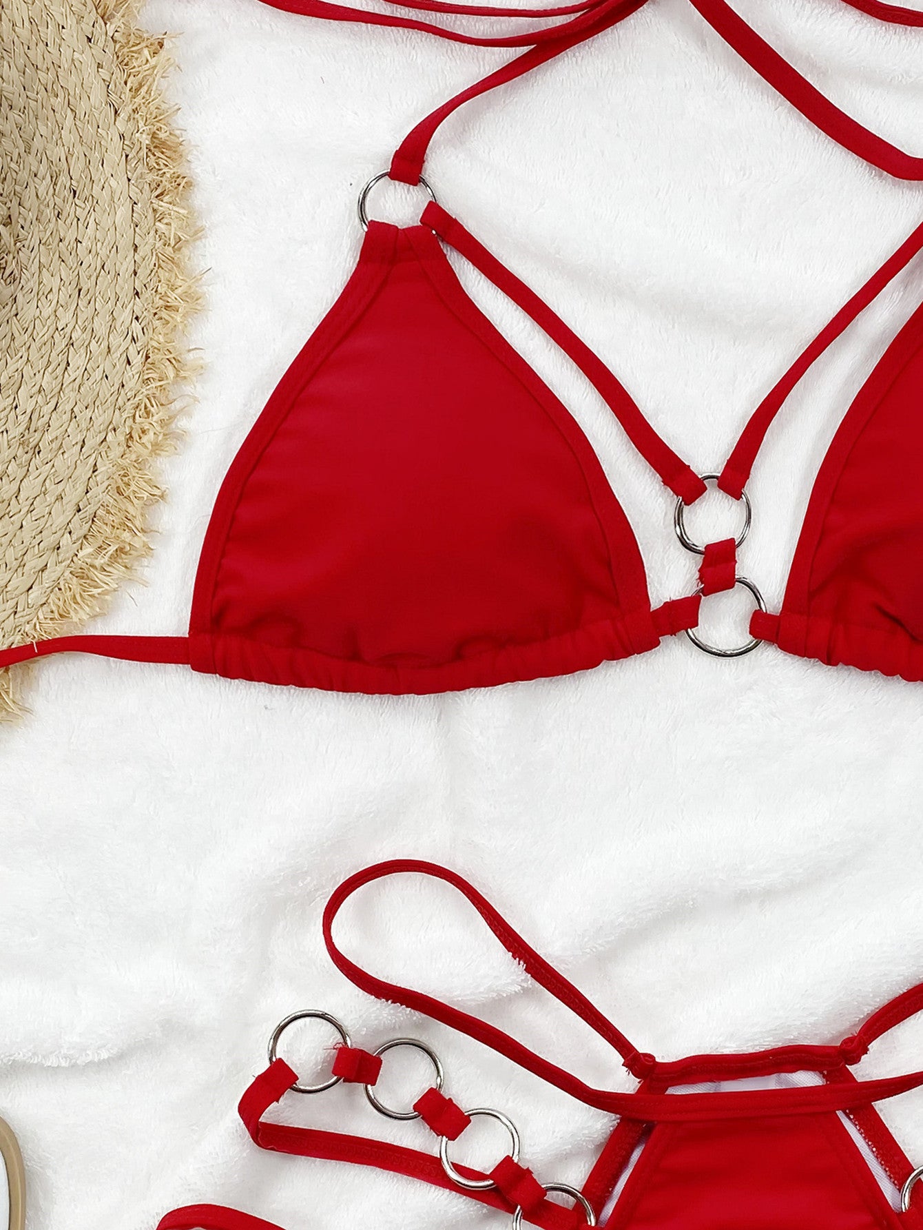 Pure Color Bikini Women's Seperated Swimwear - Peek A Boo Undies