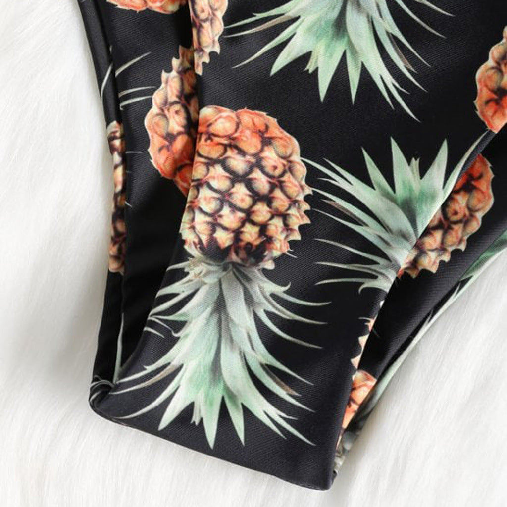 Tube Top Bikini Pineapple Swimsuit Split Swimsuit Women Swimwear - Peek A Boo Undies