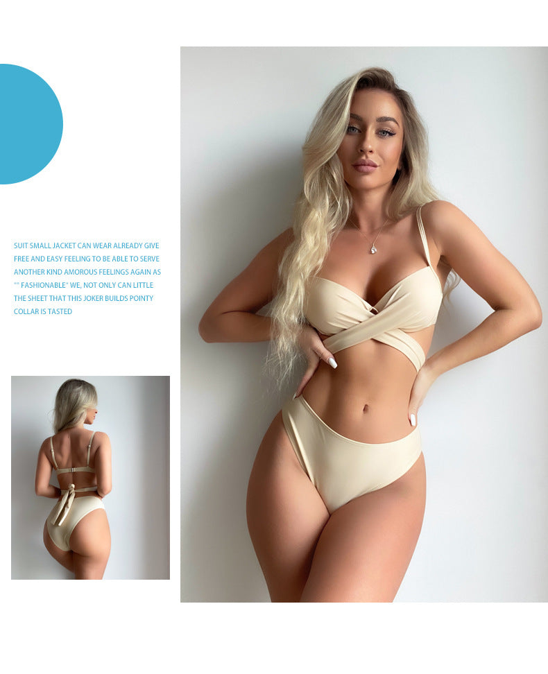Split Three-piece Backless Push Up Sexy Bikini - Peek A Boo Undies