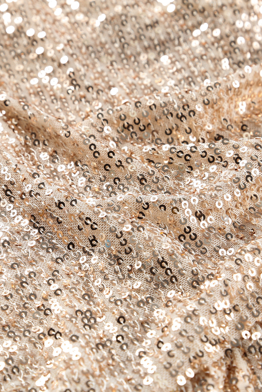 Payet Düğüm Yuvarlak Yaka Uzun Kollu Mini Elbise