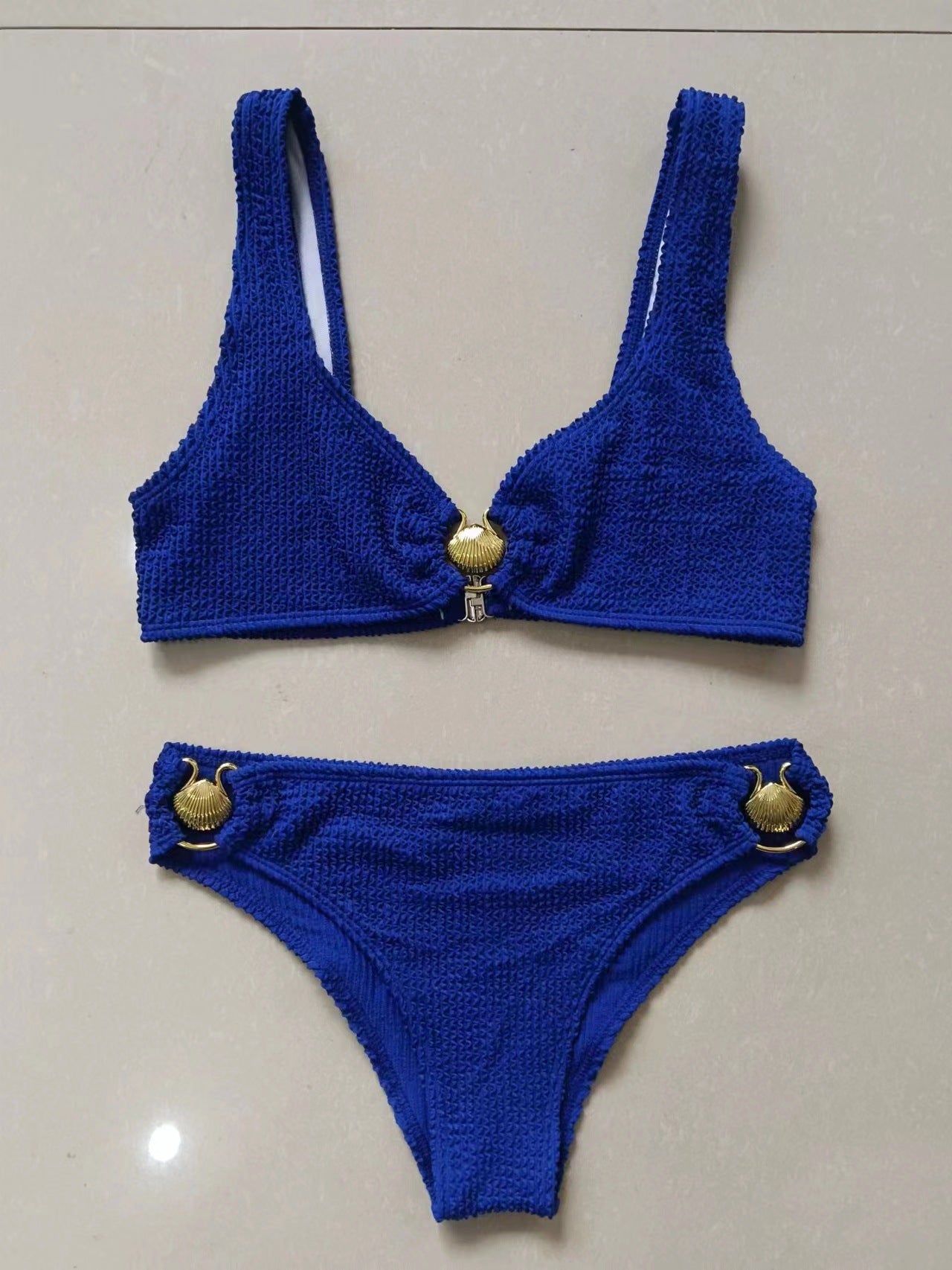 Kadın Bikini Bölünmüş Düz Renk Yılan Kumaş Mayo