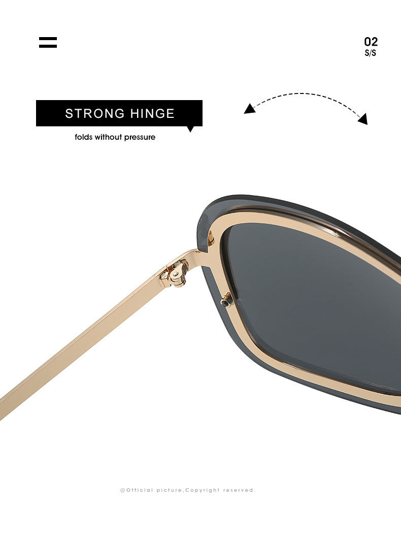 Women's Fashionable Metal Street Shot Sunglasses - Peek A Boo Undies