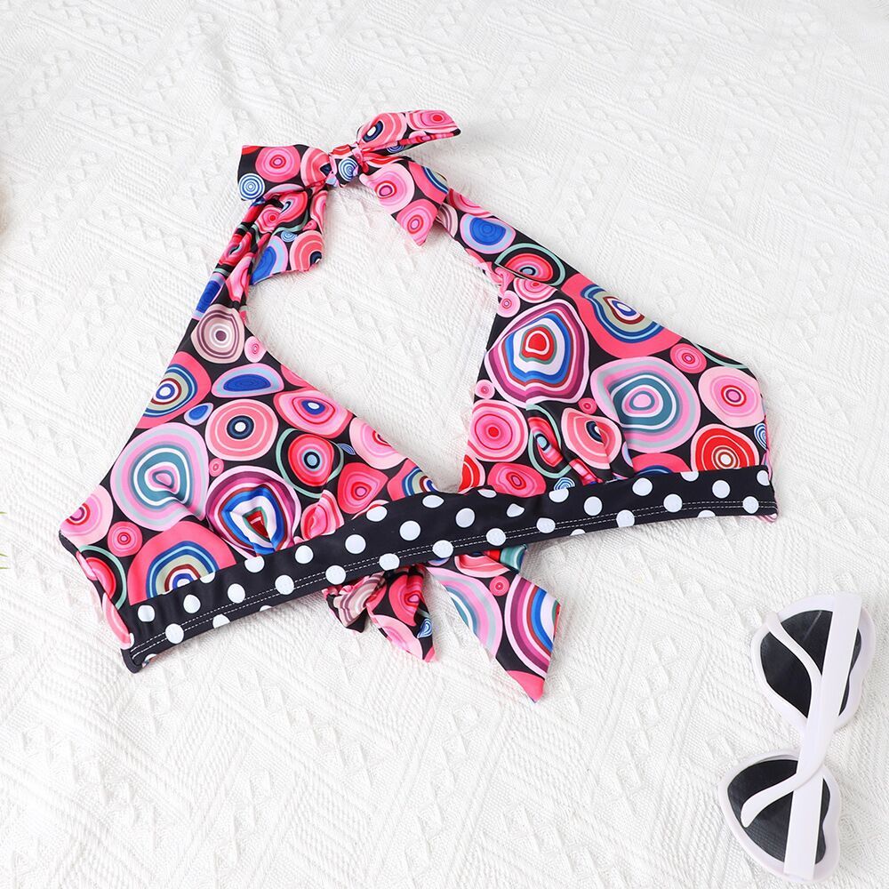Women's Printed High Waist Split Bikini Suit - Peek A Boo Undies