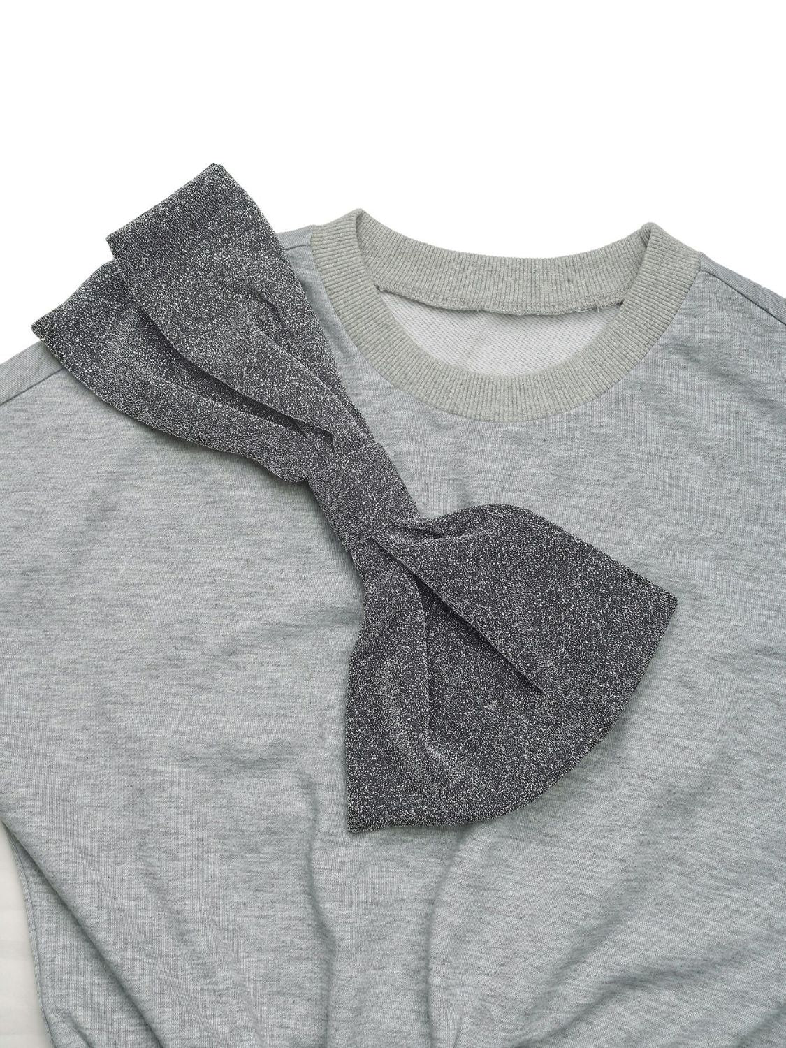 Perfee Fiyonklu Düşük Omuz Uzun Kollu Mini Elbise