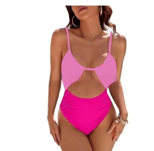 Women's Multi-color Siamese Triangle Push Up High Waist Fat Cover Thin Bikini - Peek A Boo Undies