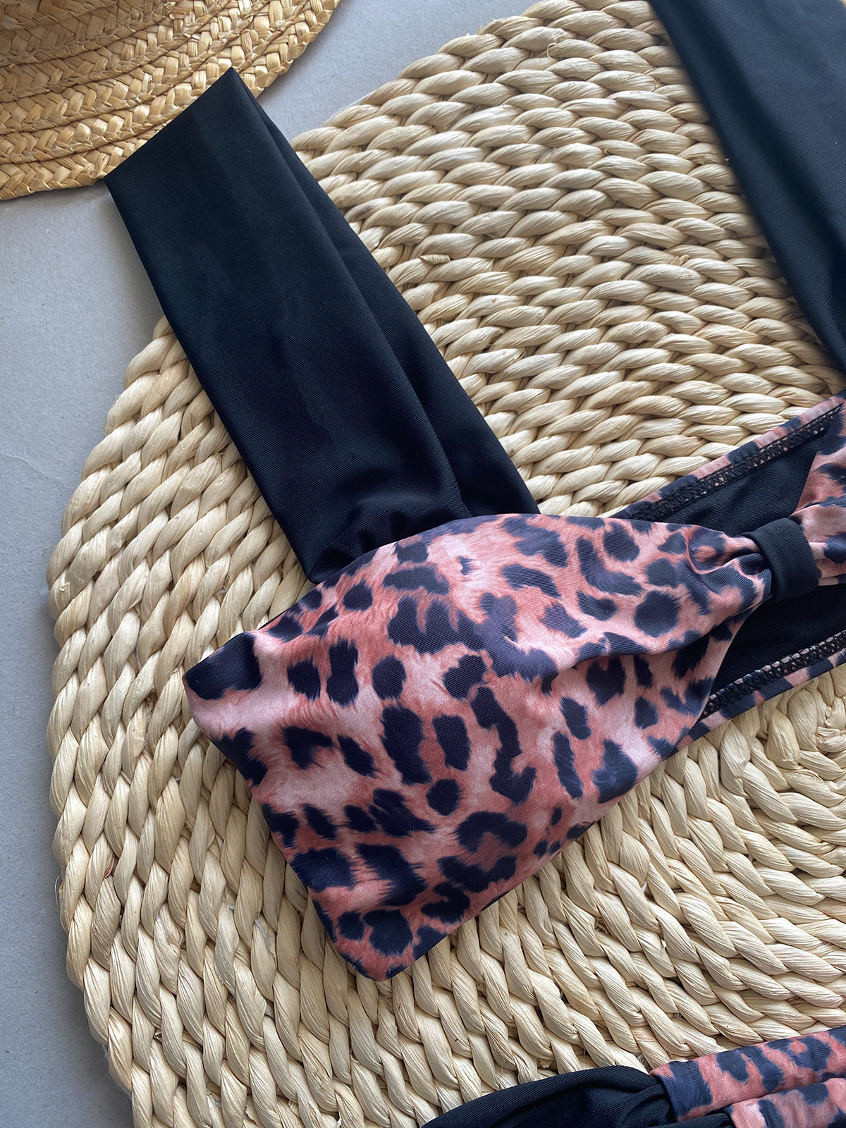 Bikini Leopard Print Tube Top Split Women's Suit - Peek A Boo Undies