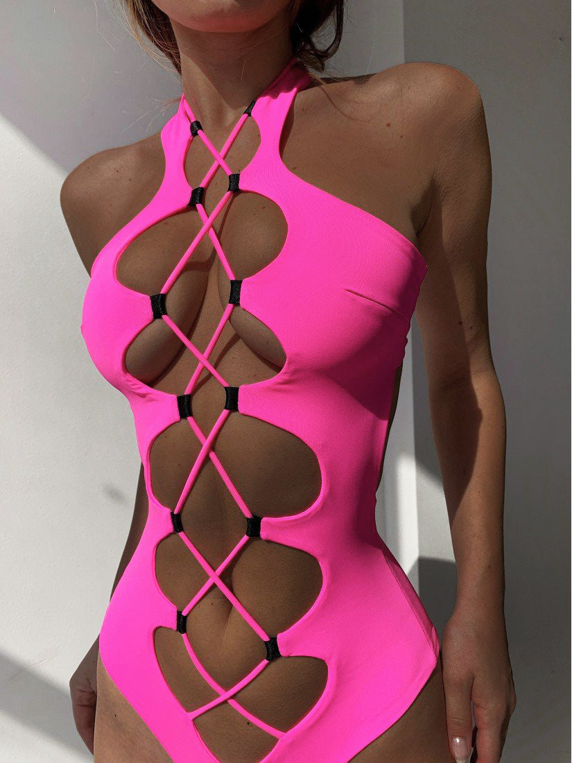 Strappy One-piece Swimsuit - Peek A Boo Undies