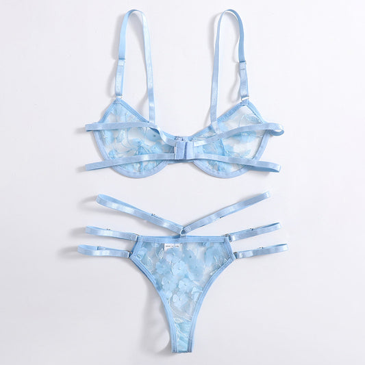 Erotic Lingerie Suit Ladies Sky Blue