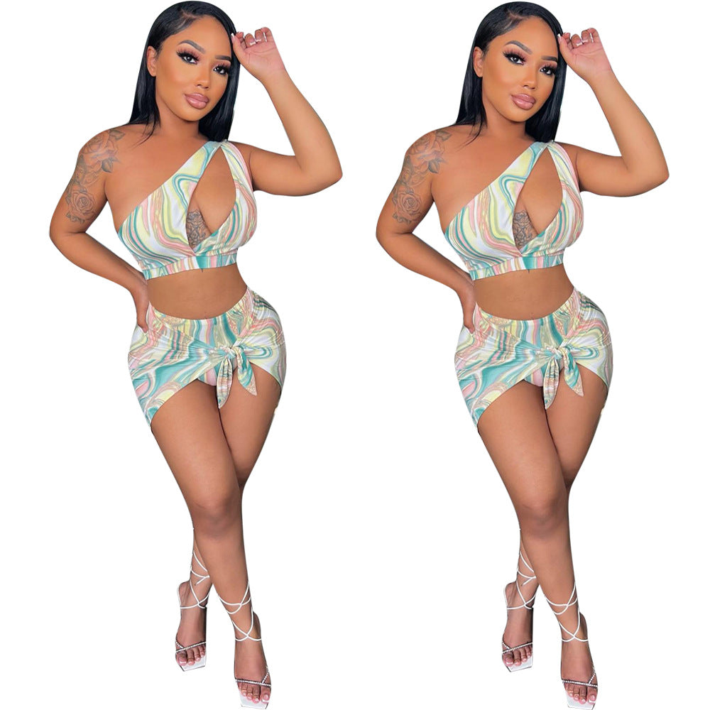 Swimsuit Three Piece Printed Ladies Split