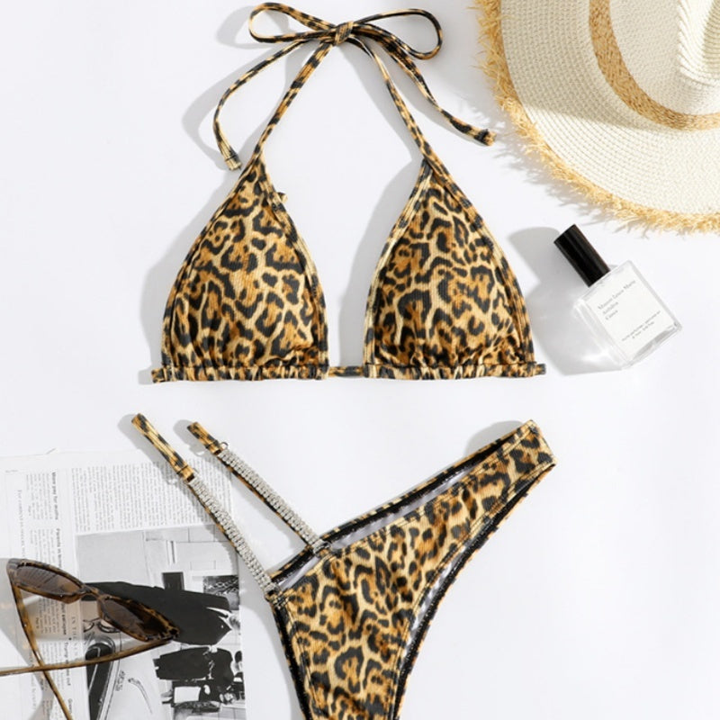 Leopard Print Bikini European And American Sexy Split - Peek A Boo Undies