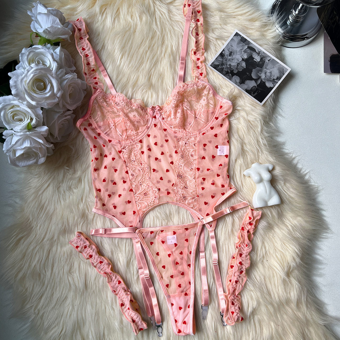 Love 4-piece Lingerie Set - Peek A Boo Undies