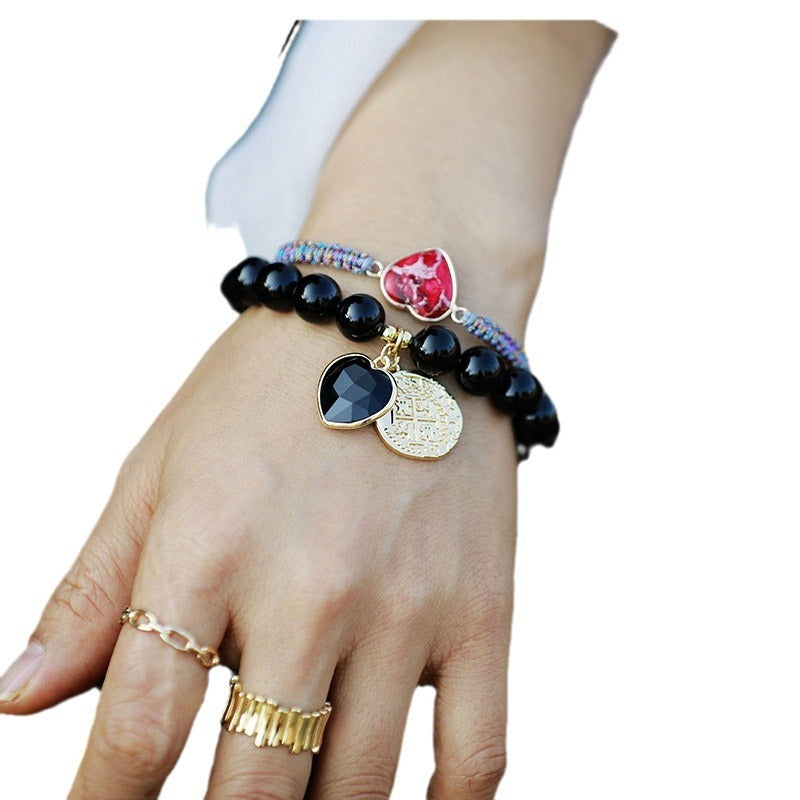 Natural Stone Amethyst Stretch Handmade Beaded Bracelet