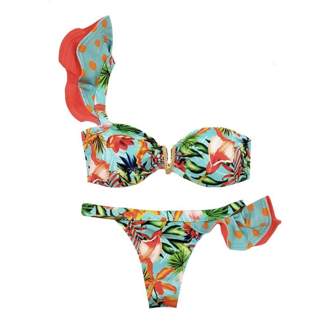 Heavy Industry Print Bikini Ladies Swimsuit Backless