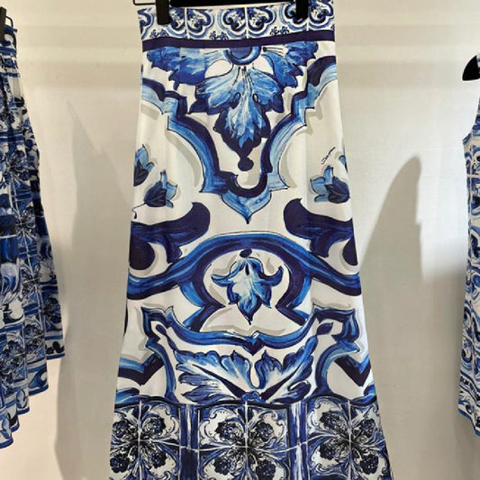 Ladies Fashion Personality Printed Long Skirt - Peek A Boo Undies