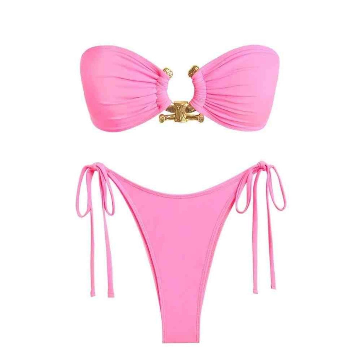 Strapless U-shaped Lace Up Bikini - Peek A Boo Undies