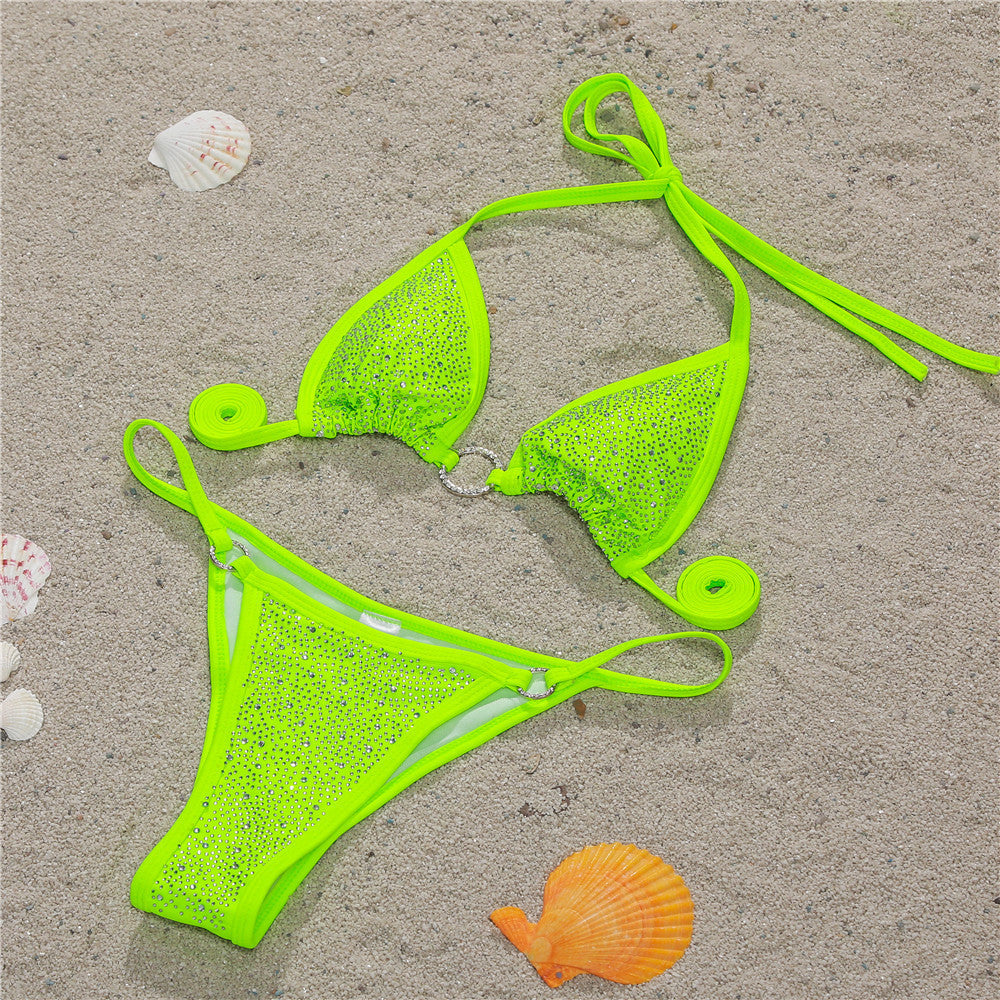 New Sexy Bikini Diamond-Studded Female Swimsuit Split Swimsuit - Peek A Boo Undies
