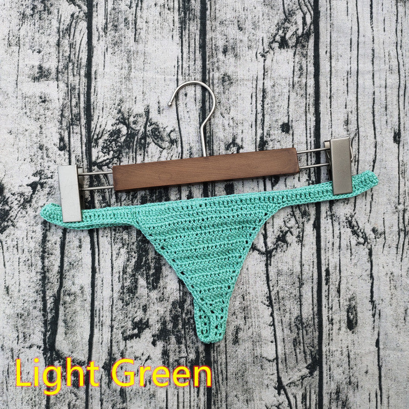 Handmade Crochet Sexy Bikini Women's Beach Bohemian Swimming Trunks