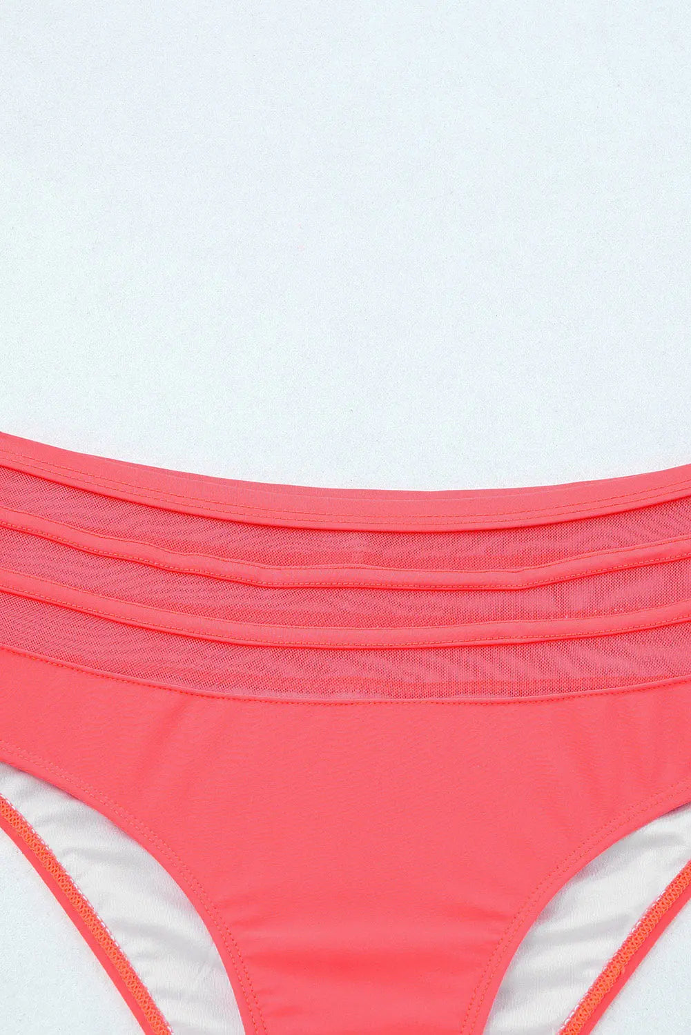 Pink Scalloped Criss Cross High Waist Bikini - Image #9