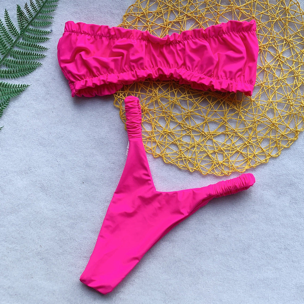 Solid Color  Swimsuit Bikini