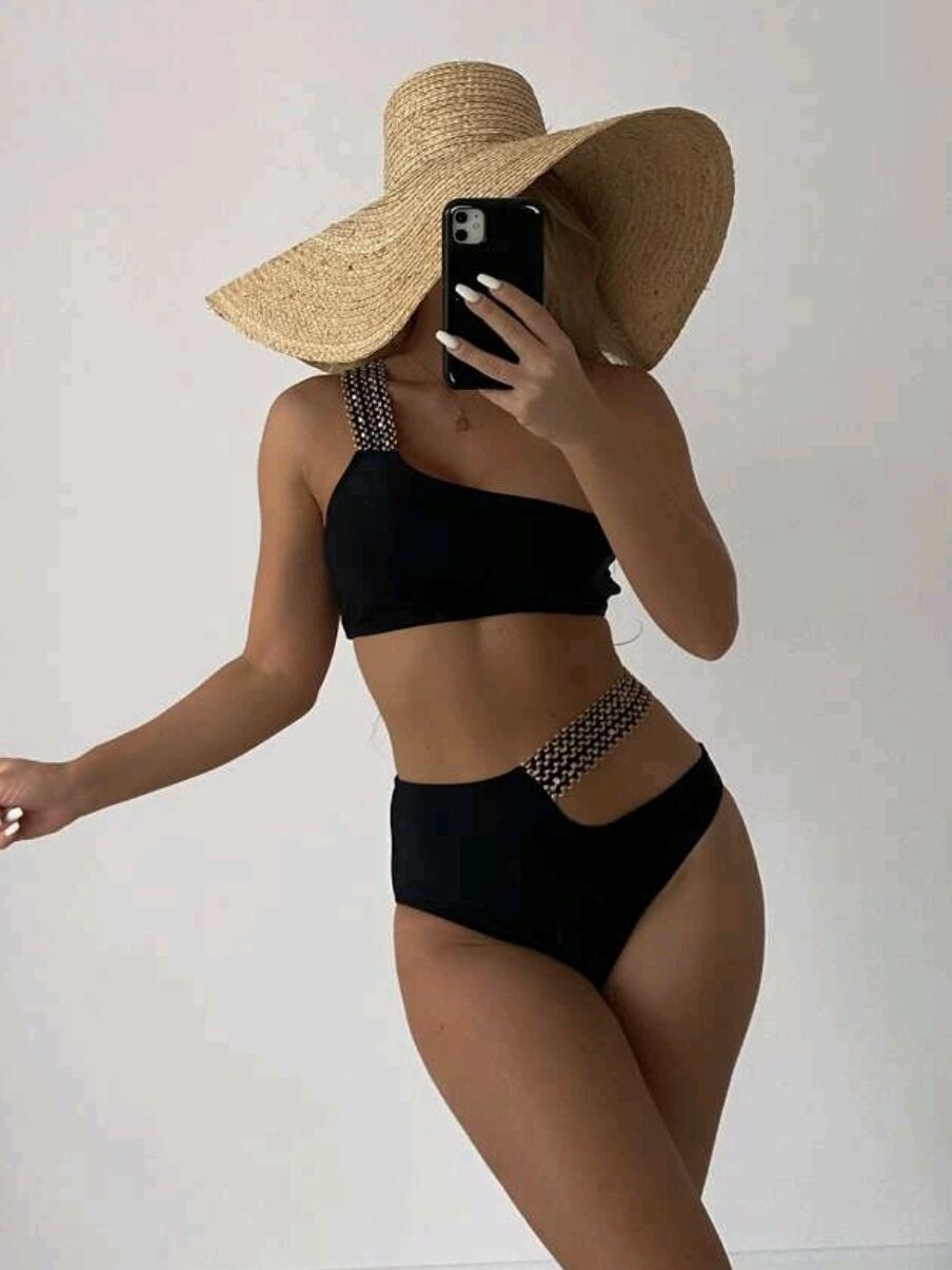 High Waist Split Bikini Swimsuit