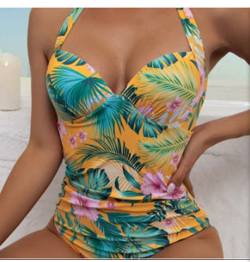 One-piece Halterneck All-in-one Bikini Print