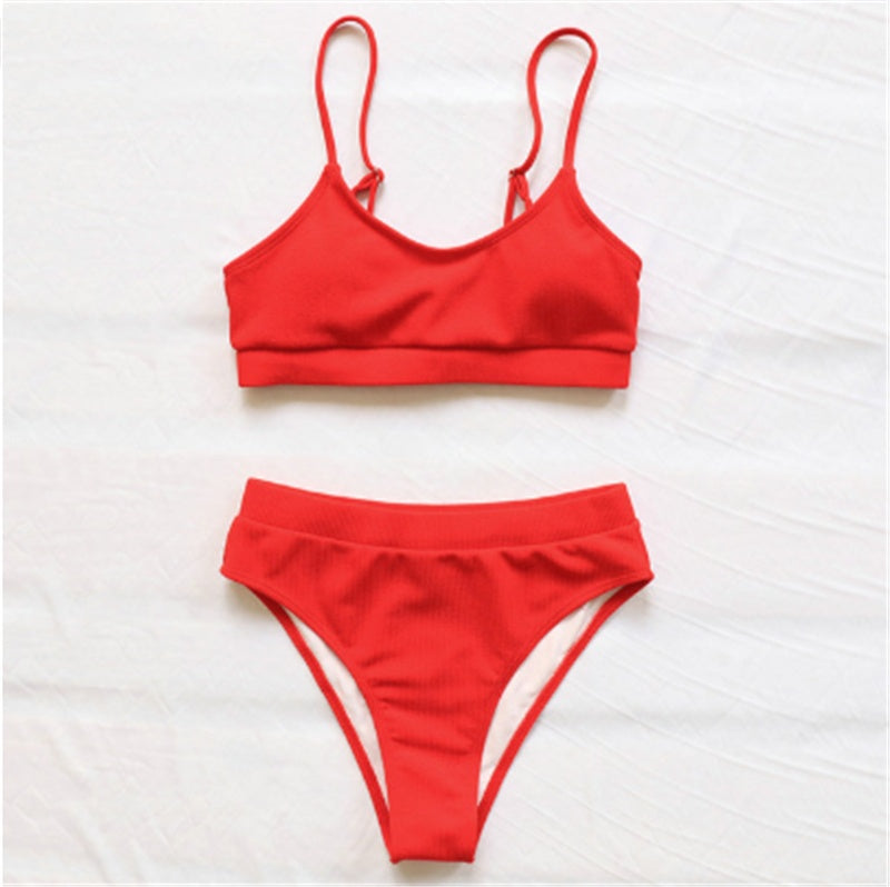 Women's Single Split Bikini Swimsuit Reveals